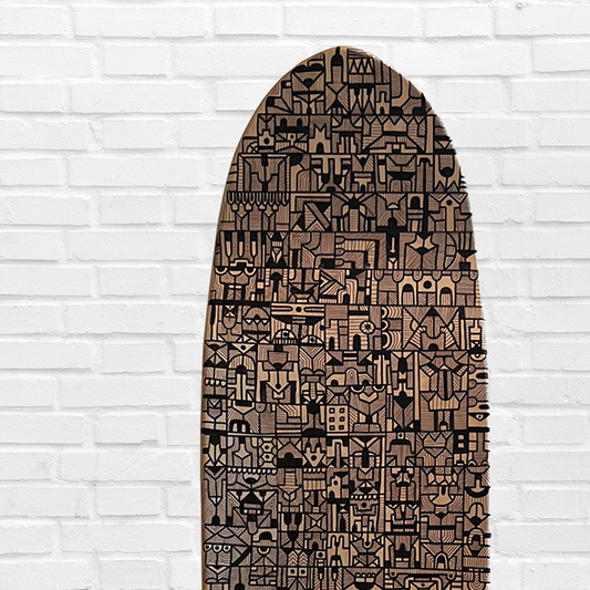 City Fever - Original Art on Skateboard